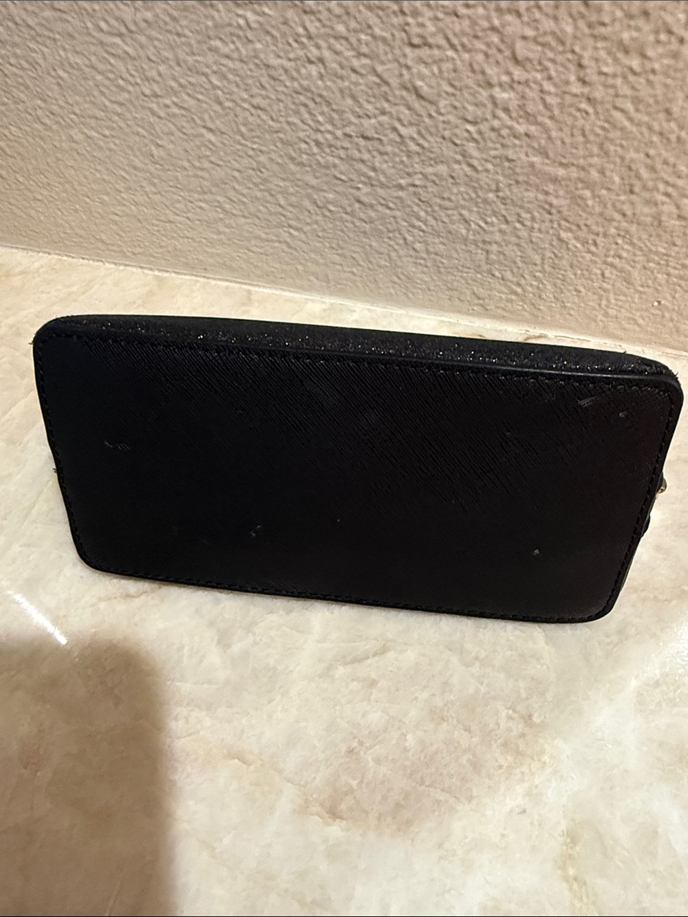 kate spade New York Black Glitter Cosmetic Bag 7.24" W x 4.01" H x 3.54" D - Picture 4 of 15